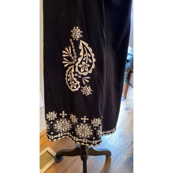 INC Blouse Size XL Tunic 95% Cotton 5% Spandex Black Intricate Stitching Design - Picture 6 of 10